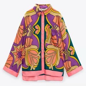 Zara Multicolor Button Down Shirt
